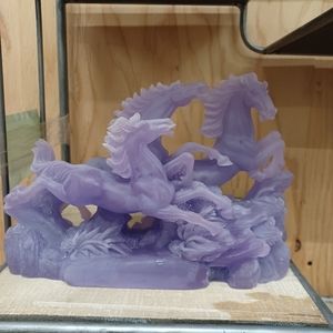 Purple Resin Horses Statue